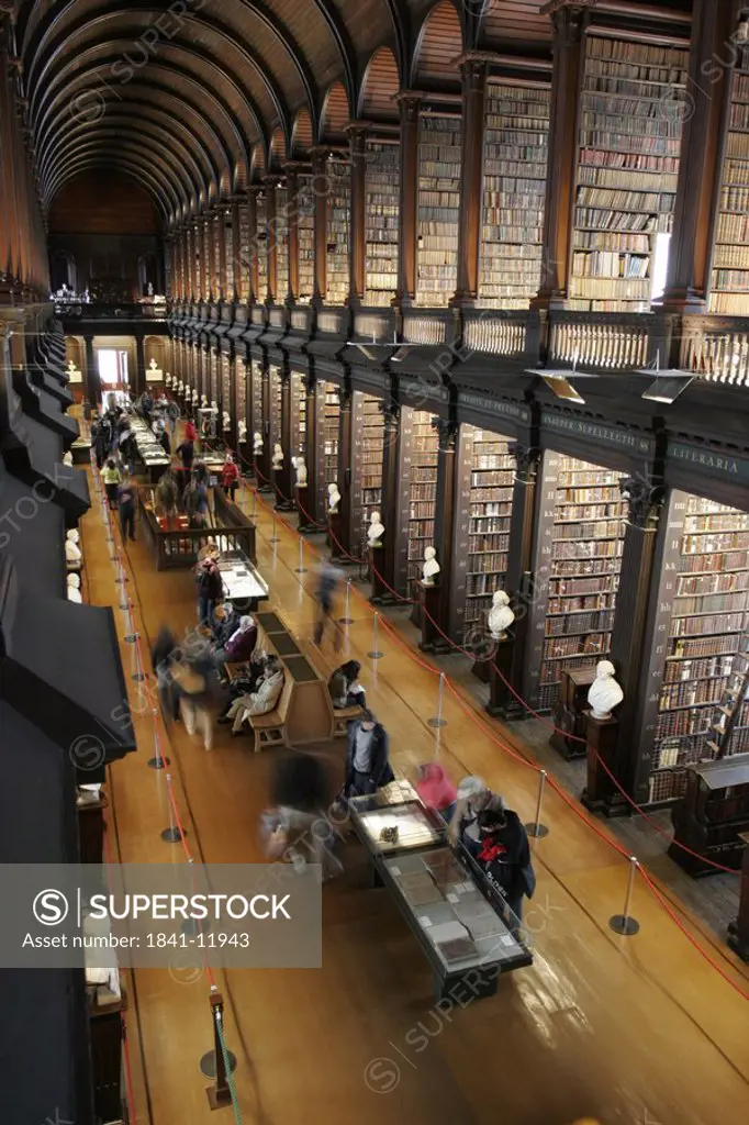 Interiors of library, Trinity College, Dublin, Dublin County, Leinster, Ireland