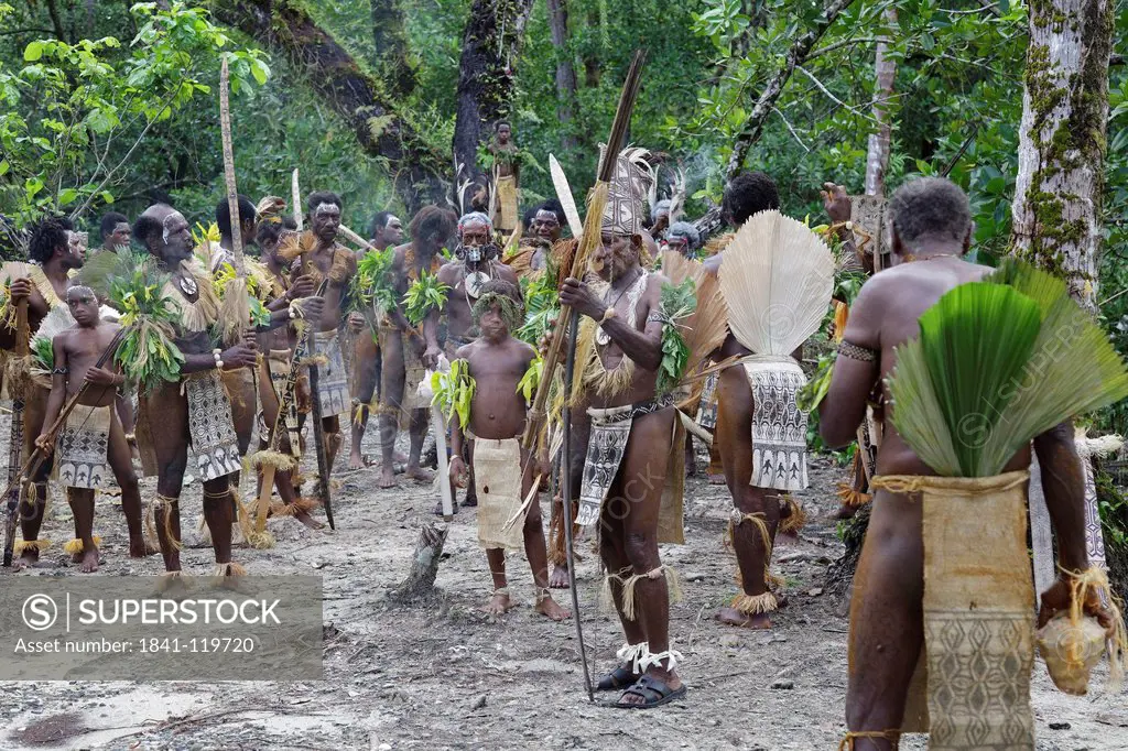 Primitive people, Santa Cruz Island, Solomon Islands, Melanesia, Oceania