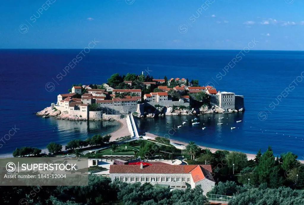 Resorts on island, Sveti Stefan, Montenegro