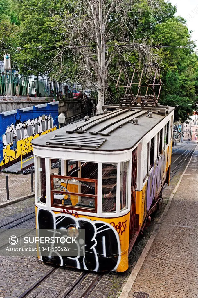 Tram, Bairro Alto, Lisbon, Lisbon, Portugal, Europe