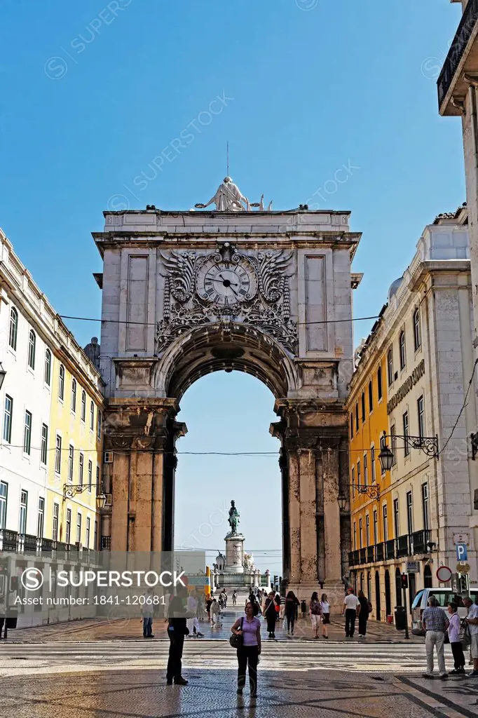 Arco da Rua Augusta, Praca do Comercio, Lisbon, Portugal, Europe