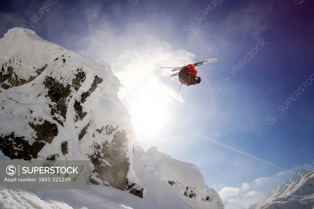 Skier doing a jump