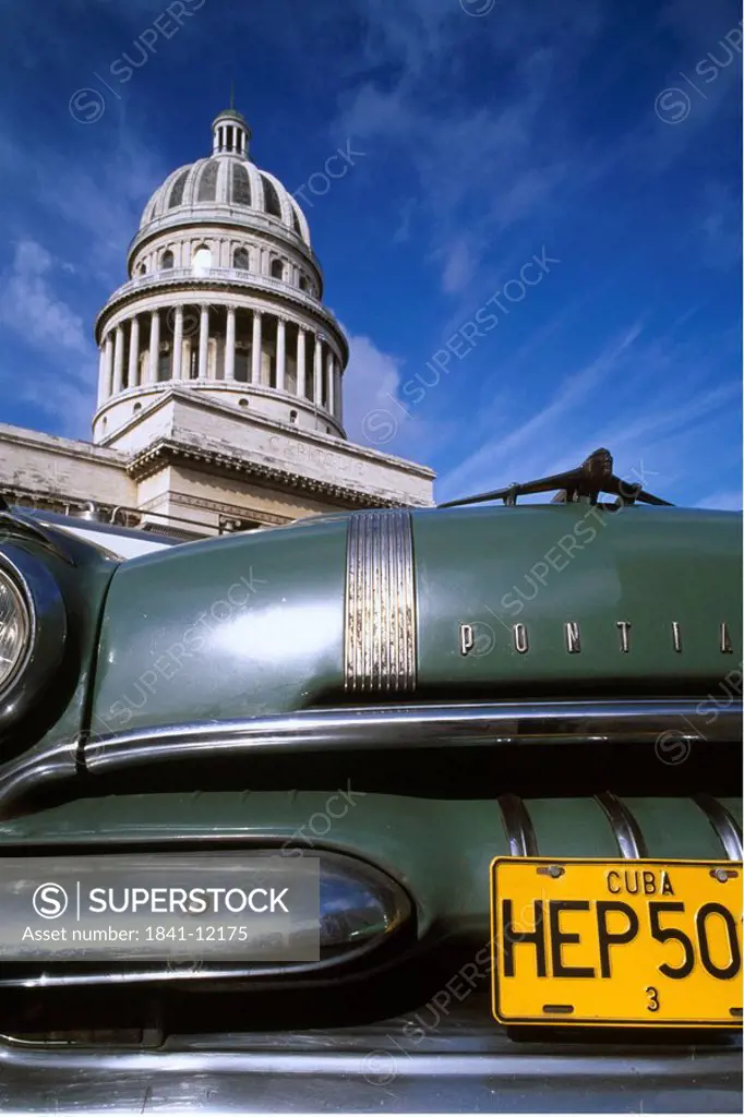 Close_up of license plate of car, Greater Antilles, Havana, Cuba
