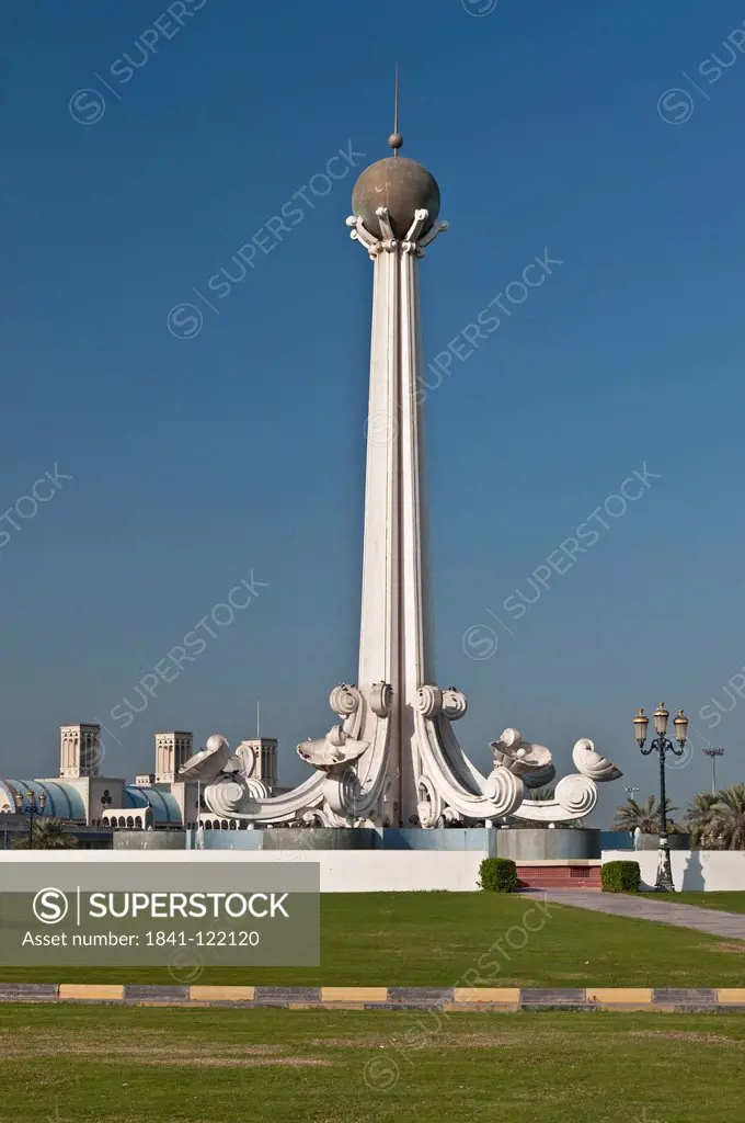 Monument on the Ittihad Square in Sharjah, United Arab Emirates