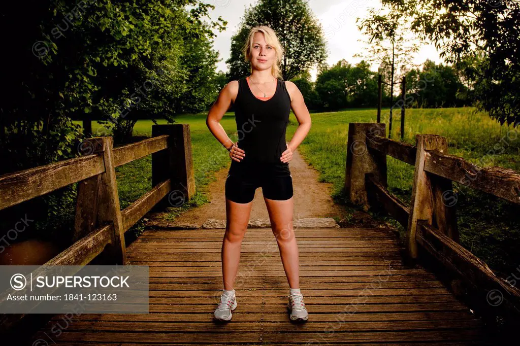 Young woman doing fitness training,Baden_Wuerttemberg, Germany