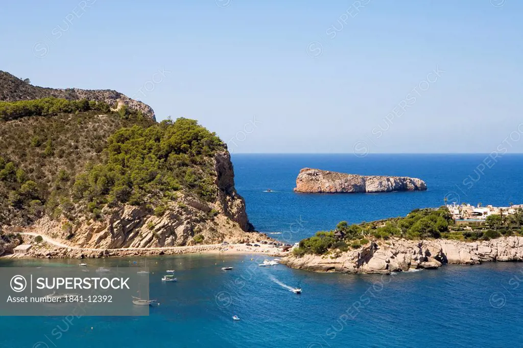 Bay of Puerto de San Miguel, Ibiza, Spain, bird´s eye view