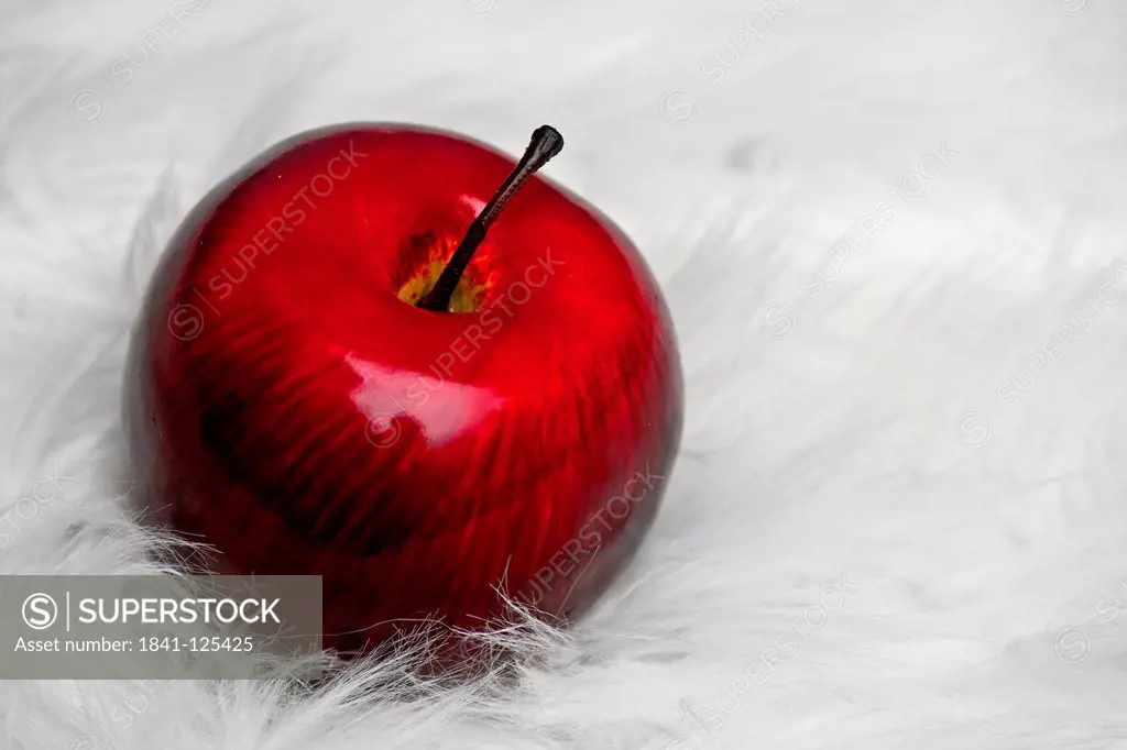 Red apple on fur