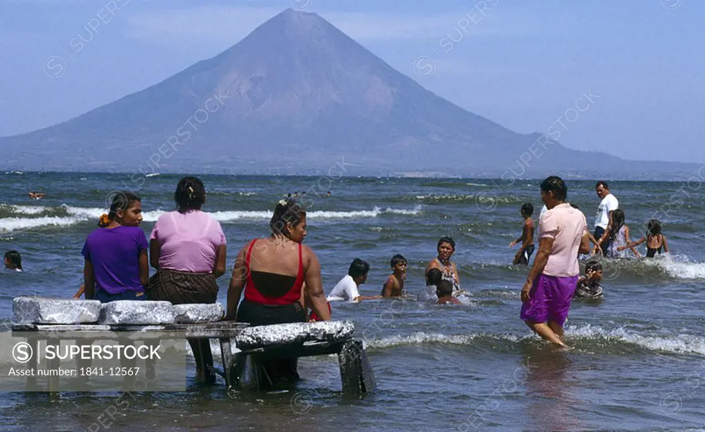 Group of people enjoying in lake, Nicaragua Lake, Nicaragua