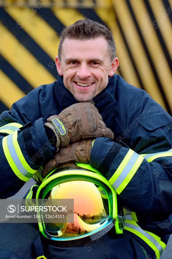 Portrait of a fireman.
