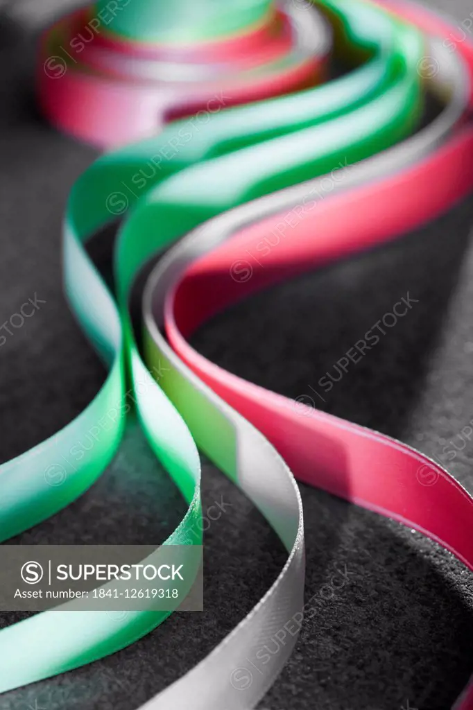Red and green paper ribbons