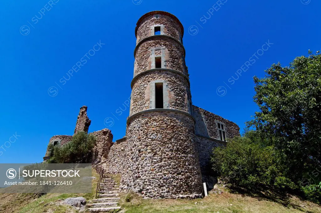 Castle ruin, Grimaud, Alpes_Cote d´Azur, Provence, France, Europe