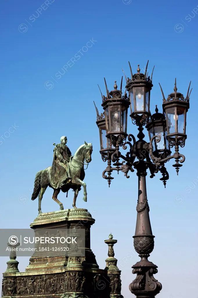 Equestrian monument King Johann, Theatre Square, Dresden, Saxony, Germany, Europe
