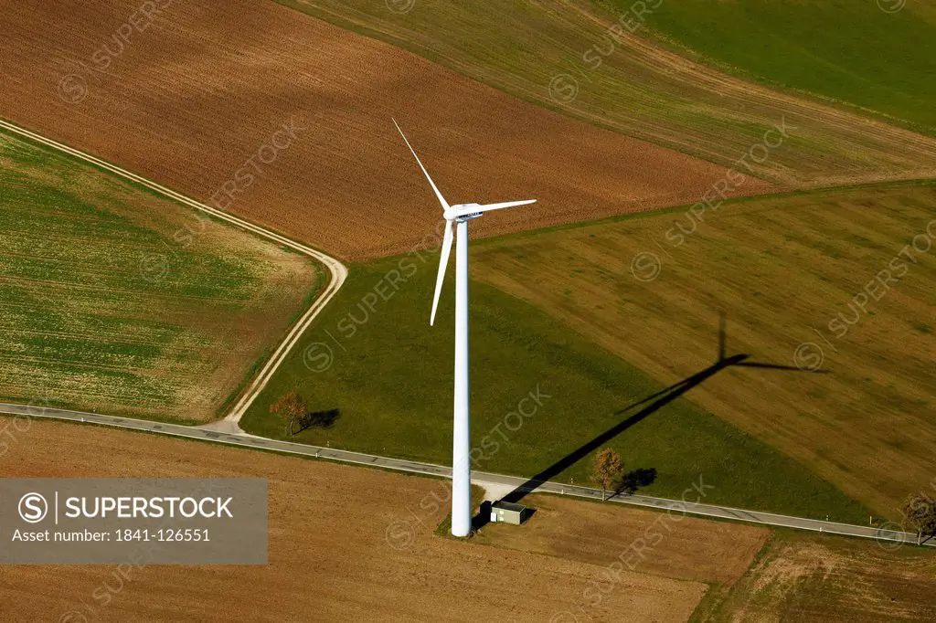 Wind turbine on fields, Engen, Hegau, Baden_Wuerttemberg, Germany, Europe