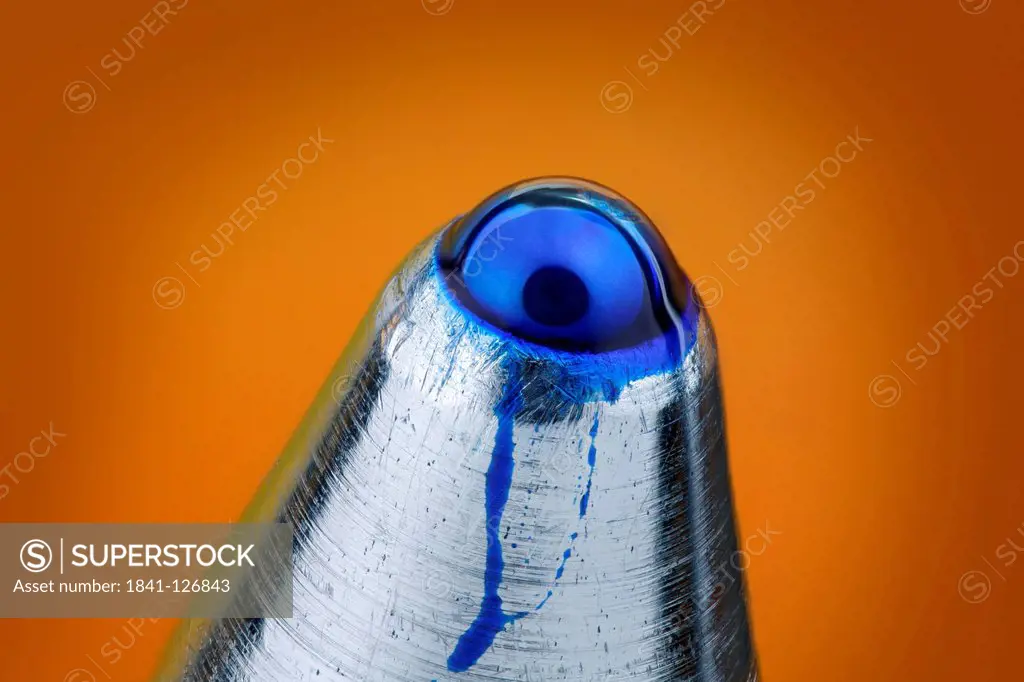 Tip of a roller ball pen, extreme close_up