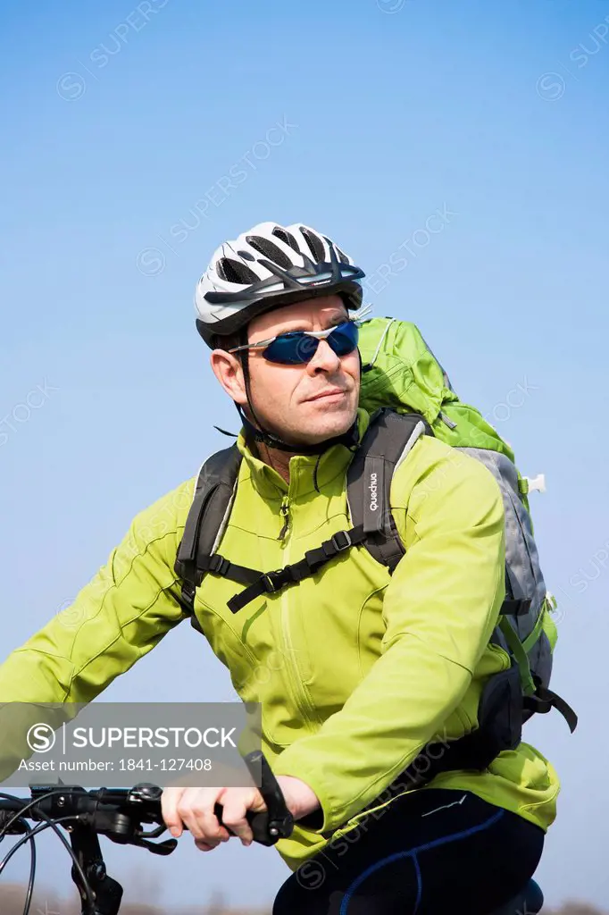 Man on a bicycle trip