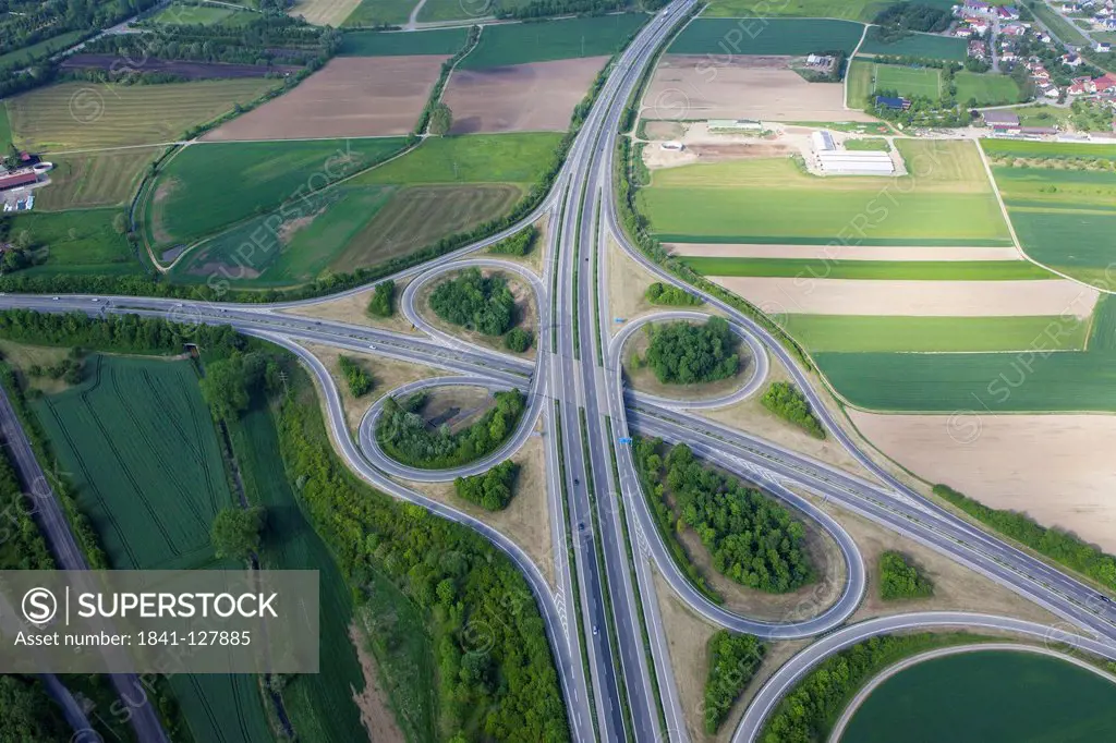 Motorway junction Hegau, A81, Hegau, Baden-Wuerttemberg, Germany, Europe