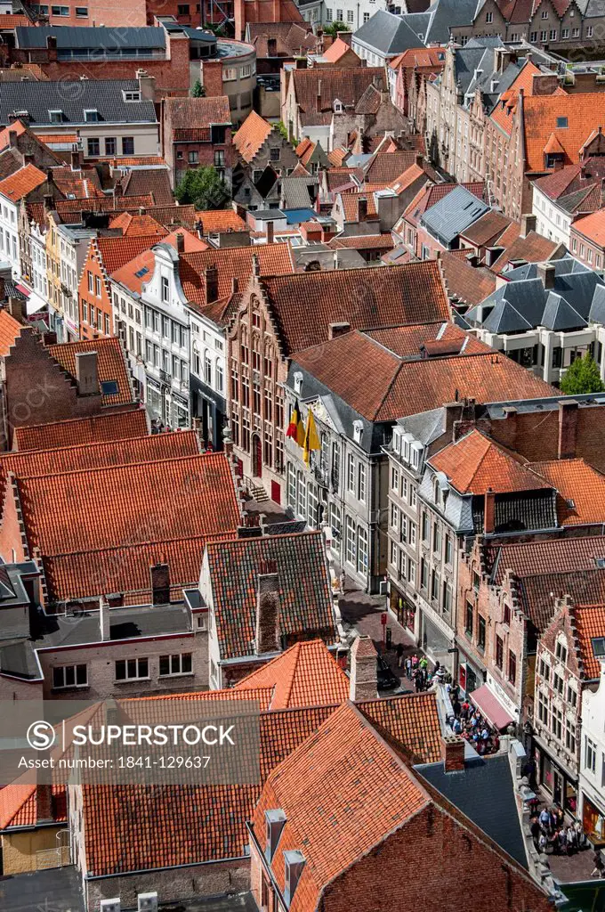 Cityscape of Bruges from belfry, Belgium
