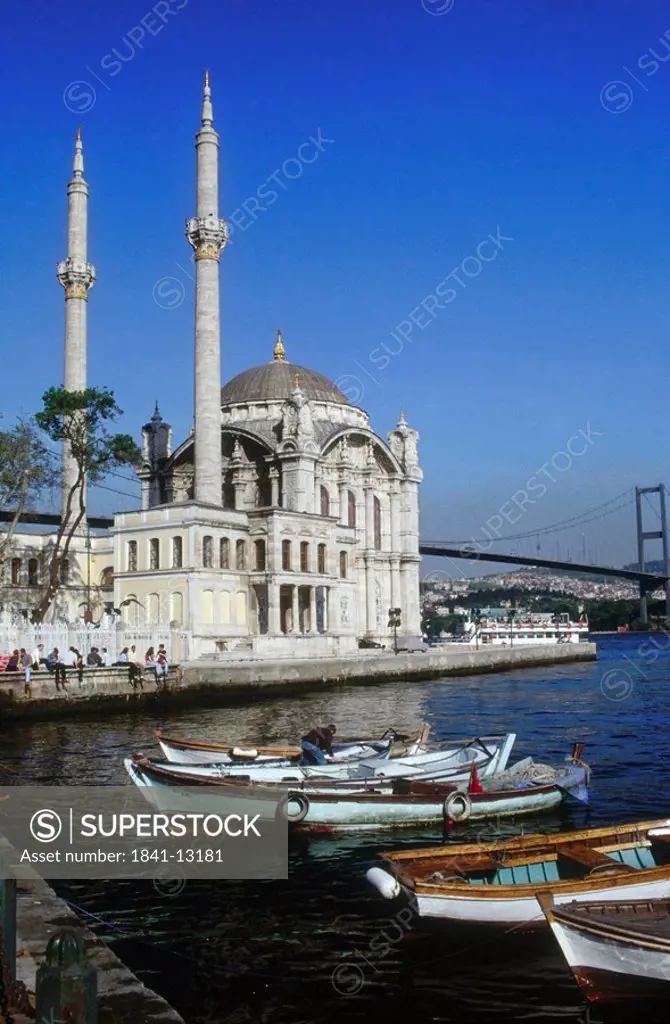 Mosque at waterfront, Ortakoey Mosque, Istanbul, Turkey