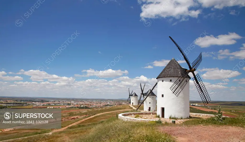Headline: Three Windmills, Alcázar de San Juan, Castille-La Mancha, Spain, Europe