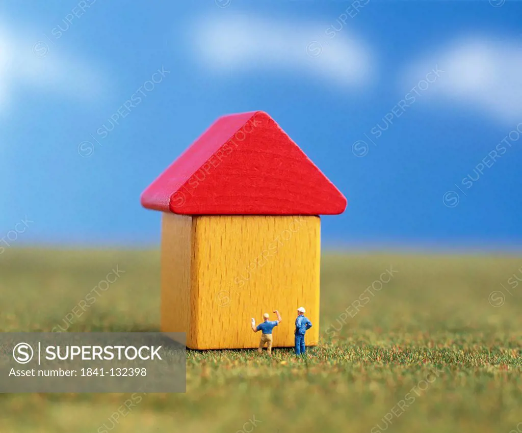Headline: House made of building bricks