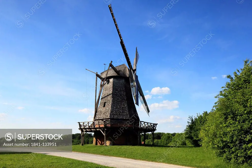 Traditional windmill in open-air museum Detmold, Germany