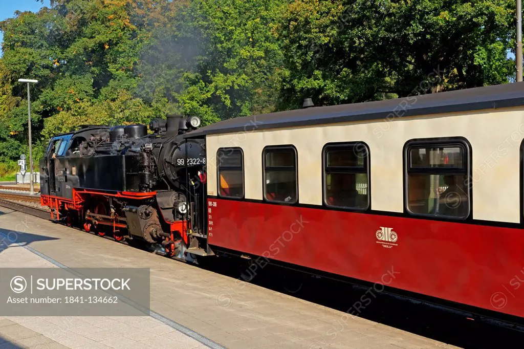 Steam locomotive, Bad Doberan, Mecklenburg Western-Pomerania, Germany, Europe
