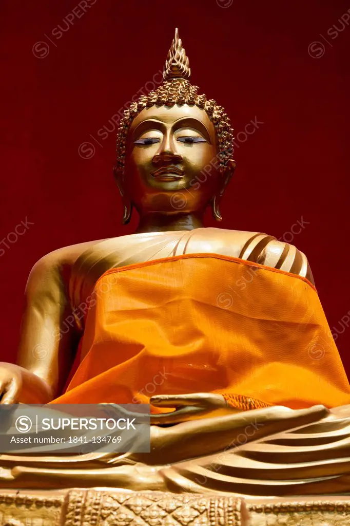Buddha statue in temple Wat Buppharam, Chiang Mai, Thailand, Asia