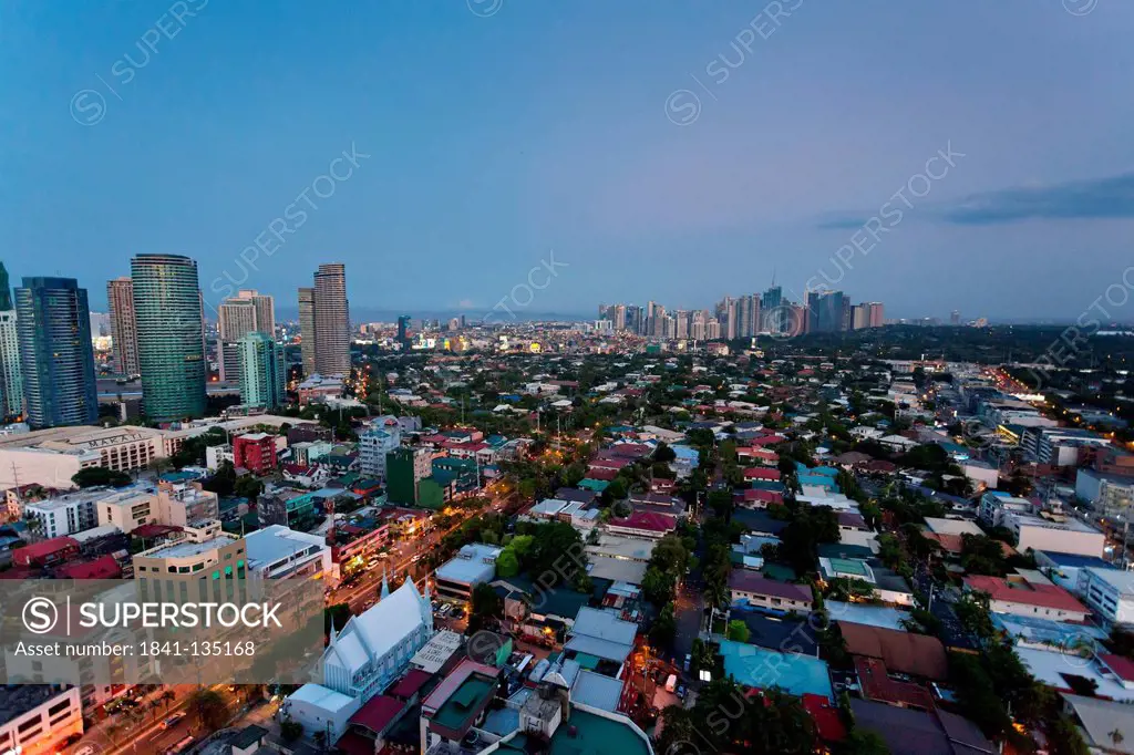 View over Makati City at Sunset, Manila, Philippines