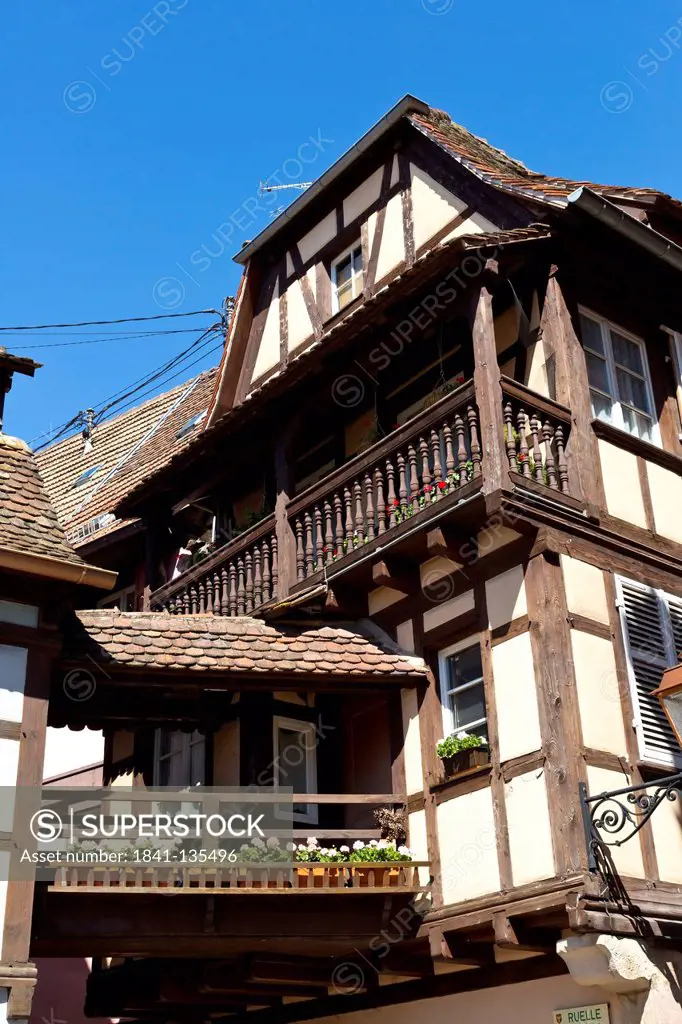 Typical half-timbered House in Obernai in the Alsace, France
