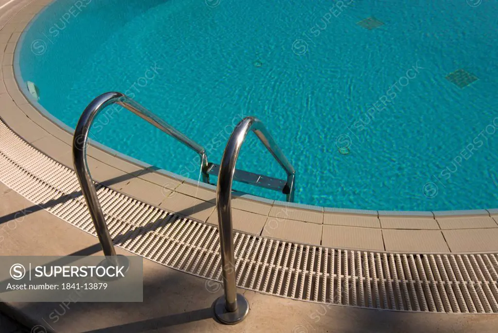 High angle view of swimming pool ladder, Istanbul, Turkey