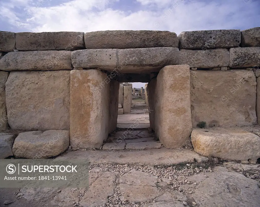 Old ruins of temple, Hagar Qim Temple, Qrendi, Malta