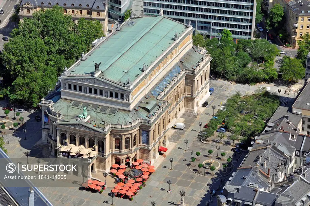 Alte Oper Old Opera House, Frankfurt am Main, Germany, bird´s eye view