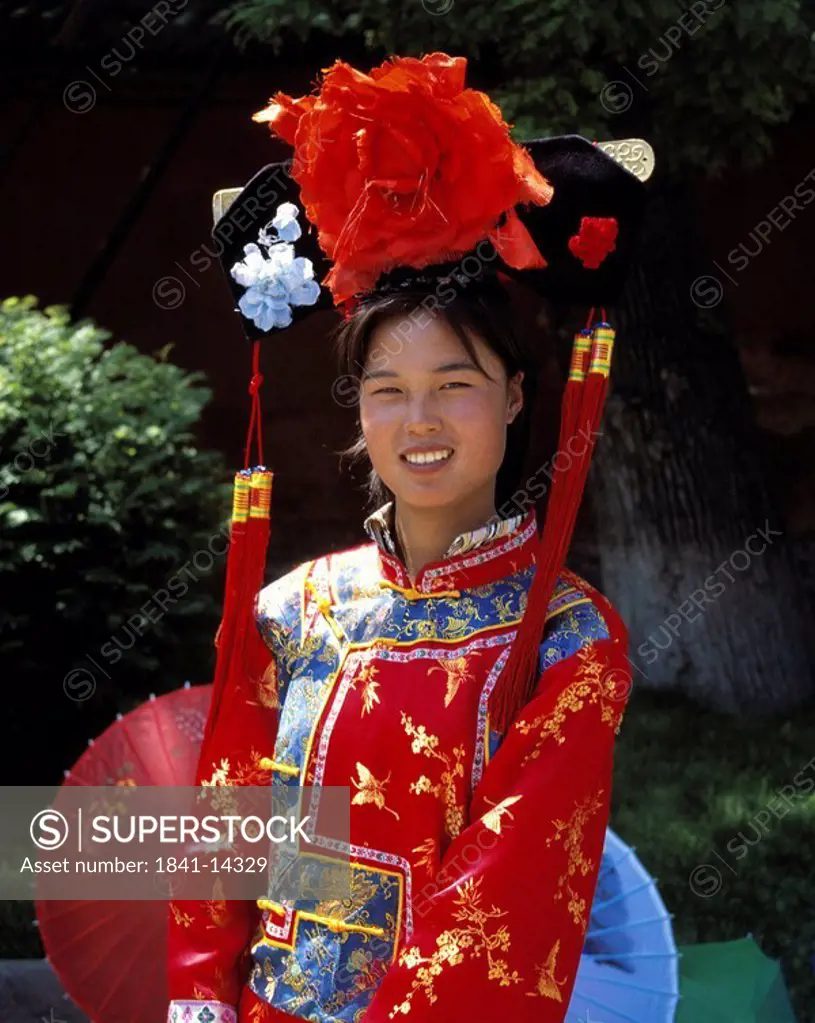 Woman in traditional costume, Beihai Park, Beijing, China