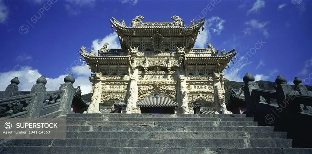 Stairs leading to pagoda, China