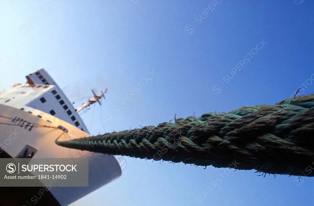 Low angle view of rope and ship