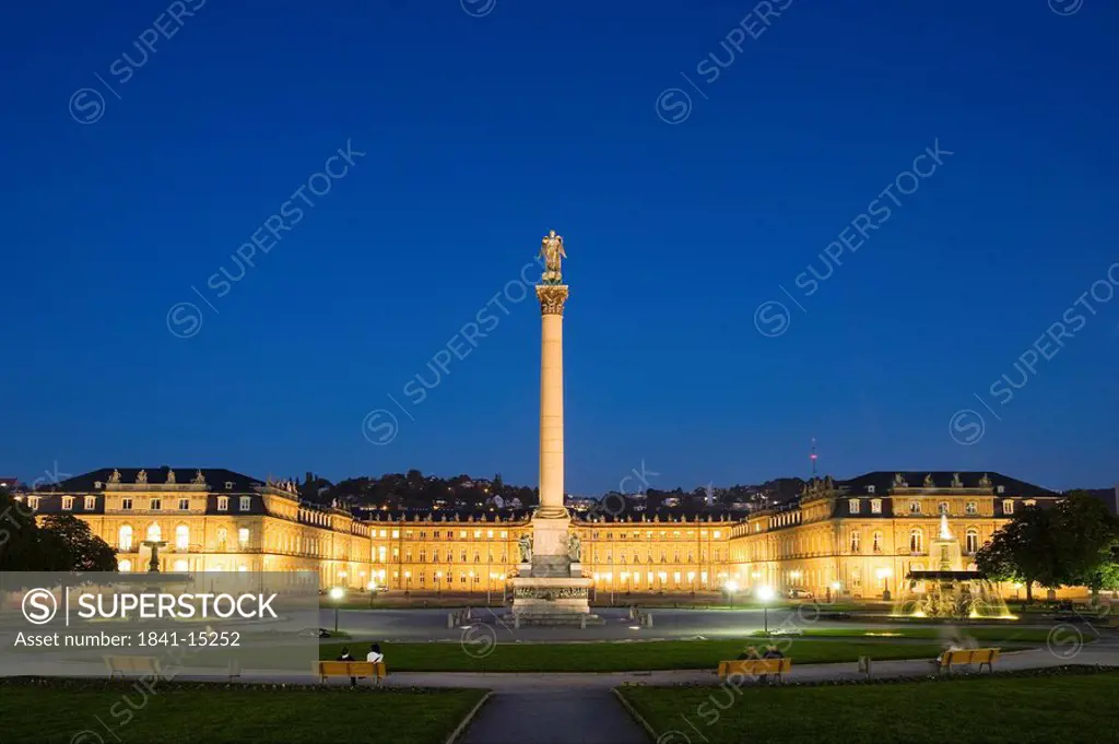 Column in front of palace, Jubilee Column, Stuttgart, Baden_Wuerttemberg, Germany