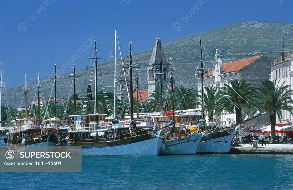 Sailboats in harbor, Trogir, Dalmatia, Croatia