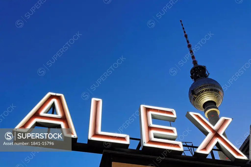 Low angle view of neon sign