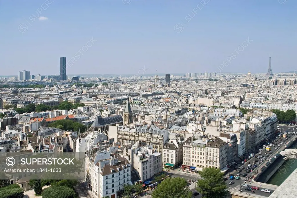 Aerial view of city, Paris, France