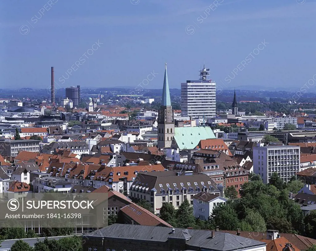 High angle view of city, Bielefeld, Germany