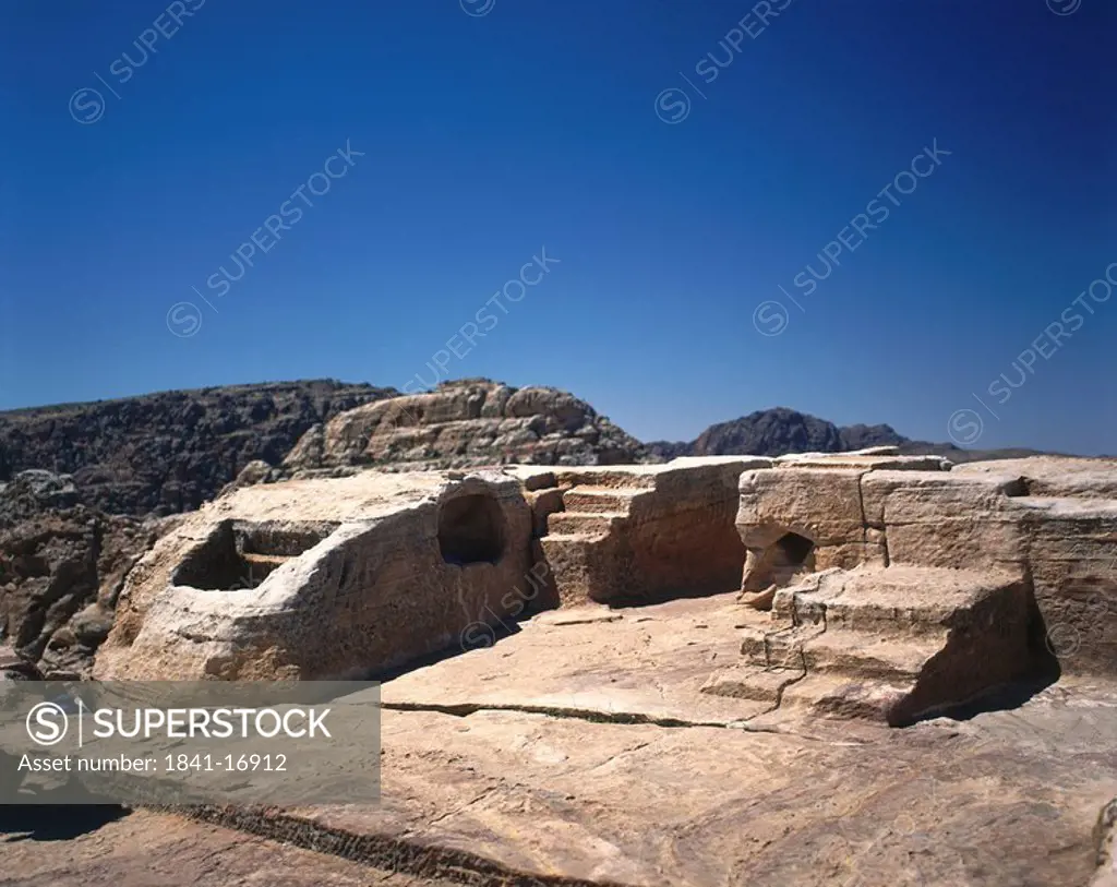 Old ruins of steps of place of sacrifice, Jordan