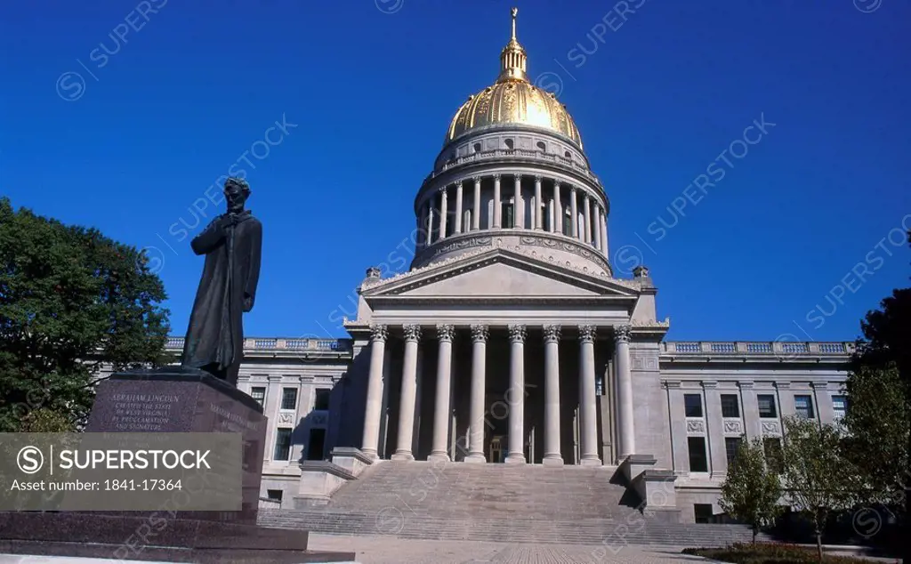 Facade of government building, State Capitol Building, Charleston, West Virginia, USA
