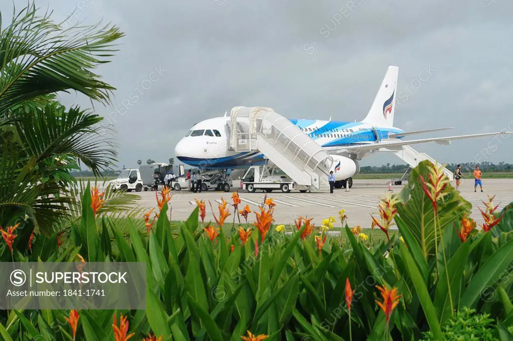 Airplane at airport, Siem Reap, Cambodia