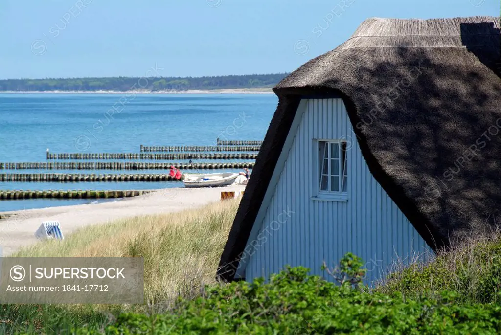 Hut on beach, Darss, Ahrenshoop, Mecklenburg_Western Pomerania, Germany
