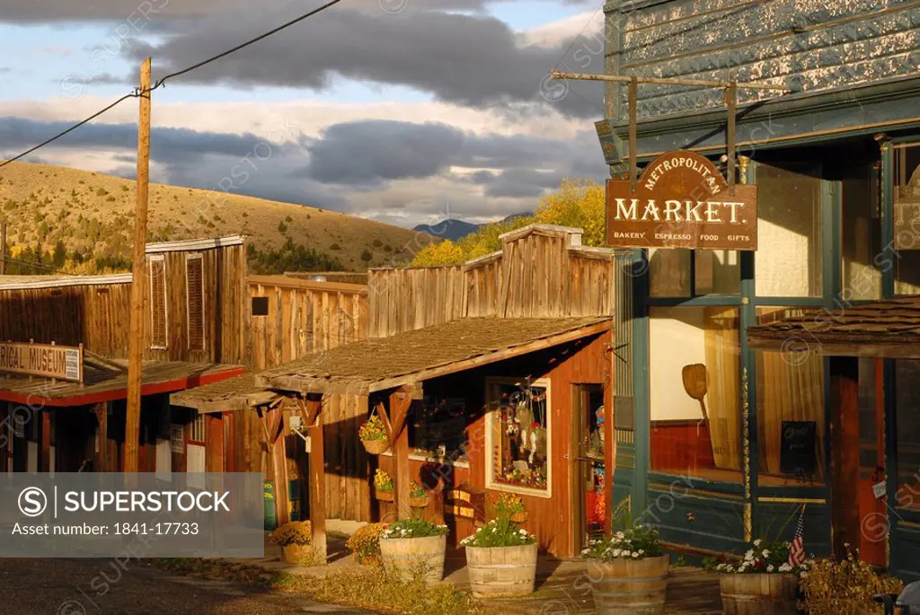 Buildings in ghost town, Virginia City, Madison County, Montana, USA