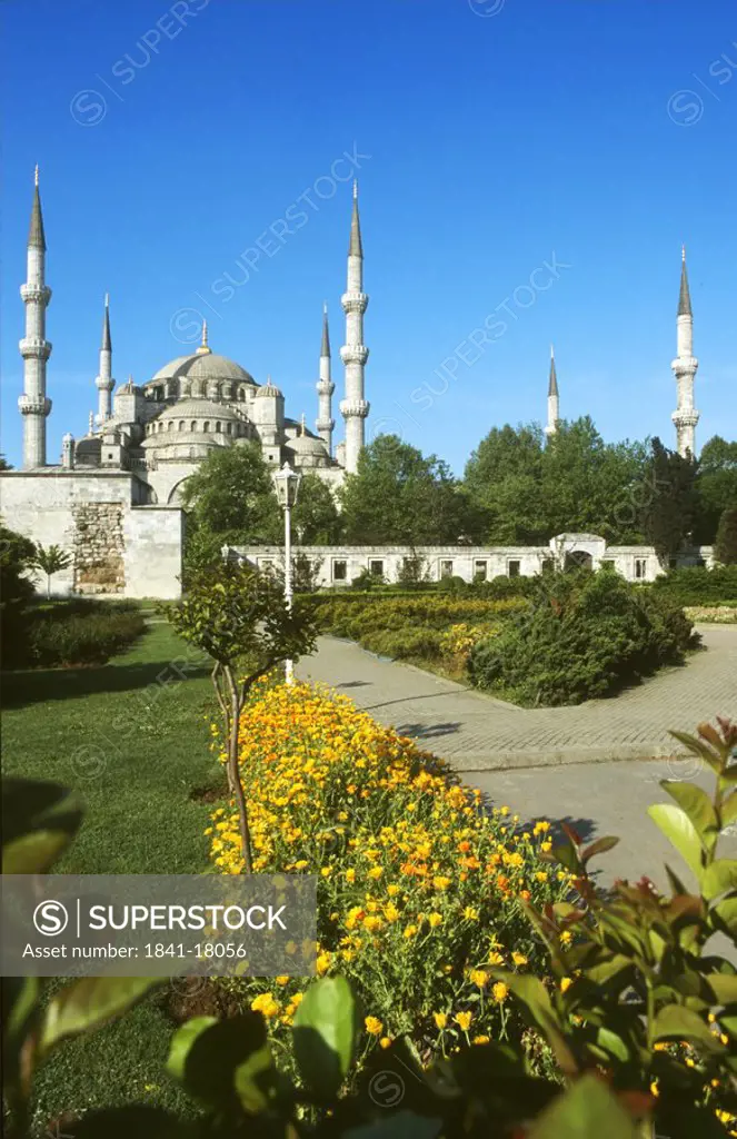 Garden in front of mosque, Turkey