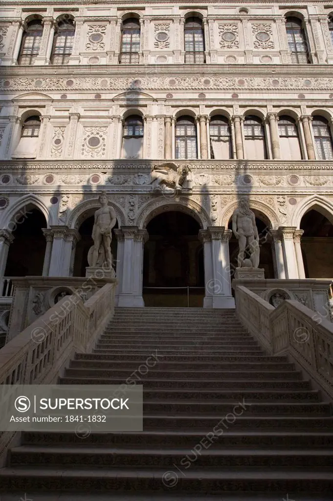 Low angle view of stairs leading to palace, Doges Palace, Veneto, Venice, Italy