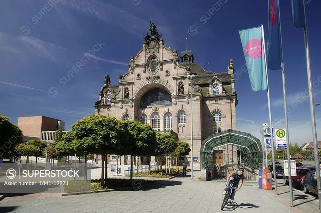 Facade of opera house, Nuremberg, Bavaria, Franconia, Germany
