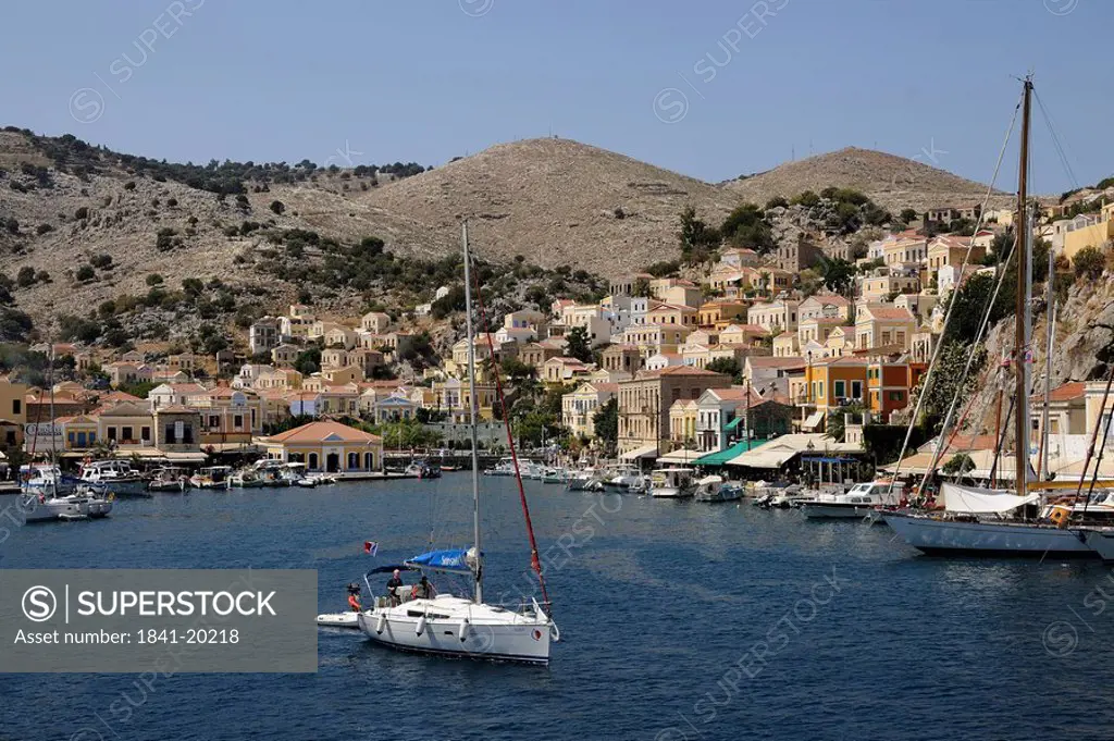 Port of Symi, Greece, high angle view