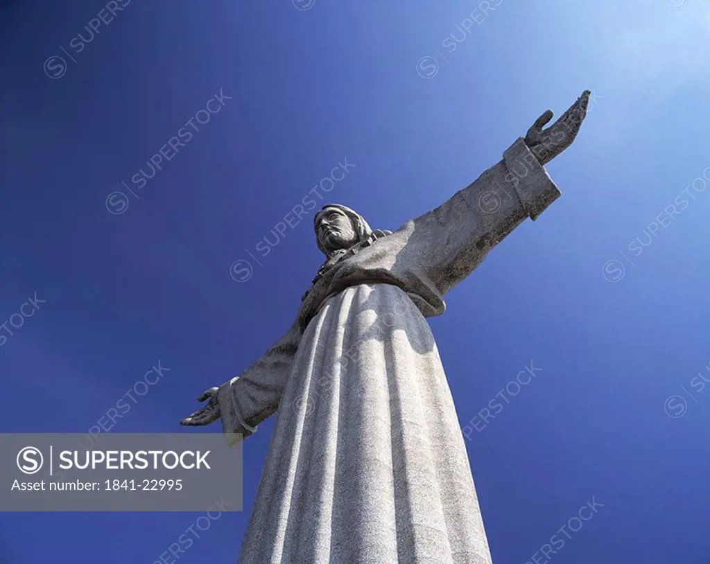 Low angle view of Jesus statue
